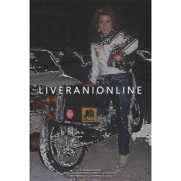 RETROSPETTIVA ROSANNA VAUDETTI ANNUNCIATRICE TELEVISIVA NELLA FOTO CON LA MOTOCICLETTA NEL 1982 ©Archivio Giovanni Liverani/AGENZIA ALDO LIVERANI SAS
