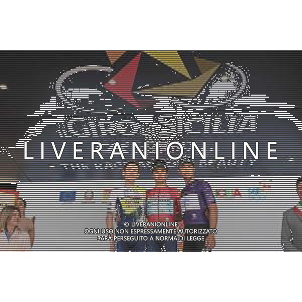 14-04-2023 Giro Di Sicilia; Tappa 04 Barcellona Pozzo Di Gotto - Giarre; 2023, Astana Qazaqstan; 2023, Intermarche - Circus Wanty; 2023, Eolo - Kometa; Lutsenko, Alexey; Meintjes, Louis; Albanese, Vincenzo; Giarre; ©SIROTTI / AGENZIA ALDO LIVERANI SAS