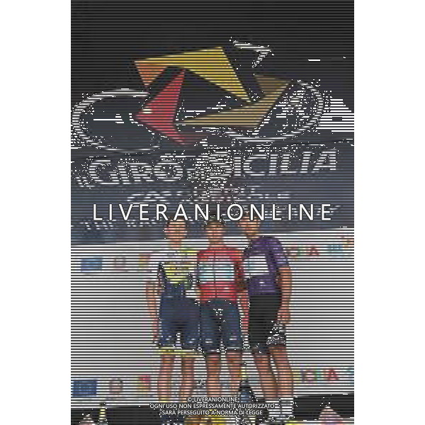 14-04-2023 Giro Di Sicilia; Tappa 04 Barcellona Pozzo Di Gotto - Giarre; 2023, Astana Qazaqstan; 2023, Intermarche - Circus Wanty; 2023, Eolo - Kometa; Lutsenko, Alexey; Meintjes, Louis; Albanese, Vincenzo; Giarre; ©SIROTTI / AGENZIA ALDO LIVERANI SAS