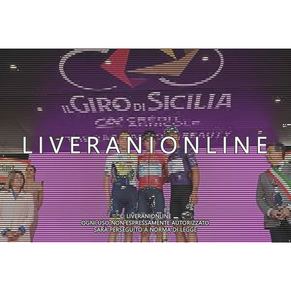 14-04-2023 Giro Di Sicilia; Tappa 04 Barcellona Pozzo Di Gotto - Giarre; 2023, Astana Qazaqstan; 2023, Intermarche - Circus Wanty; 2023, Eolo - Kometa; Lutsenko, Alexey; Meintjes, Louis; Albanese, Vincenzo; Giarre; ©SIROTTI / AGENZIA ALDO LIVERANI SAS