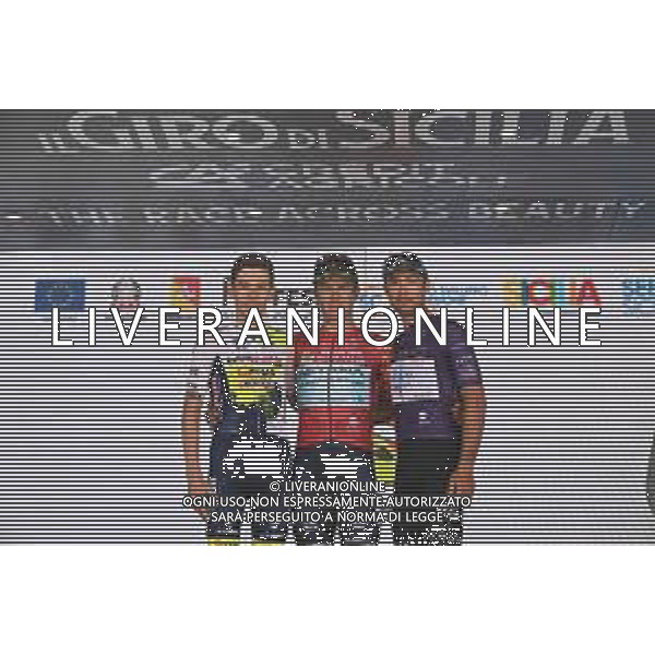 14-04-2023 Giro Di Sicilia; Tappa 04 Barcellona Pozzo Di Gotto - Giarre; 2023, Astana Qazaqstan; 2023, Intermarche - Circus Wanty; 2023, Eolo - Kometa; Lutsenko, Alexey; Meintjes, Louis; Albanese, Vincenzo; Giarre; ©SIROTTI / AGENZIA ALDO LIVERANI SAS