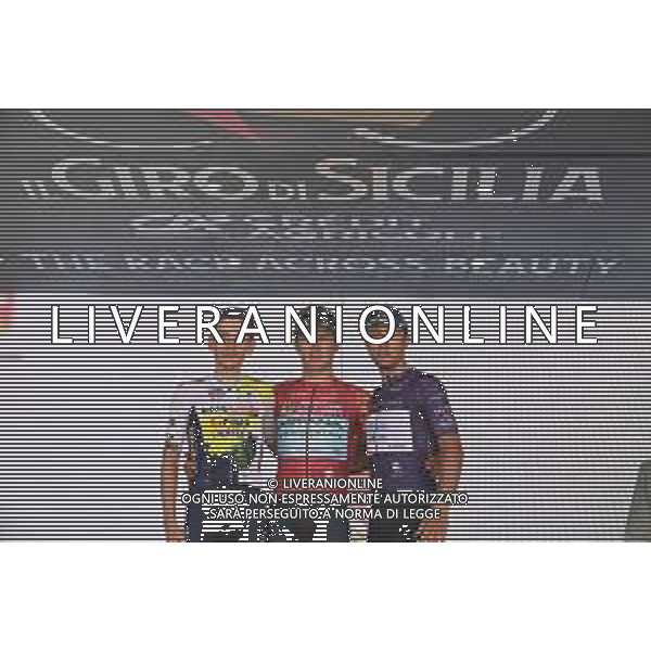 14-04-2023 Giro Di Sicilia; Tappa 04 Barcellona Pozzo Di Gotto - Giarre; 2023, Astana Qazaqstan; 2023, Intermarche - Circus Wanty; 2023, Eolo - Kometa; Lutsenko, Alexey; Meintjes, Louis; Albanese, Vincenzo; Giarre; ©SIROTTI / AGENZIA ALDO LIVERANI SAS