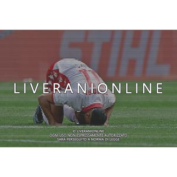 Waild Cheddira (SSC Bari) celebrates after scoring a goal during the Serie B match between SSC Bari and Como 1907 at Stadio San Nicola on April 15, 2023 in Bari, Italy. Photo by Emmanuele Mastrodonato/ag. Aldo Liverani sas