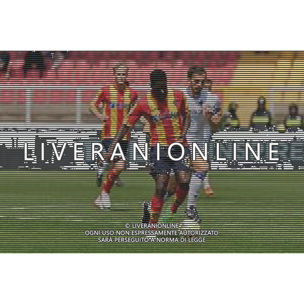 Samuel Umtiti (US Lecce) and Manolo Gabbiadini (UC Sampdoria) during the Italian soccer Serie A match US Lecce vs UC Sampdoria on April 16, 2023 at the Via del Mare stadium in Lecce, Italy. Photo by Emmanuele Mastrodonato/ag. Aldo Liverani sas