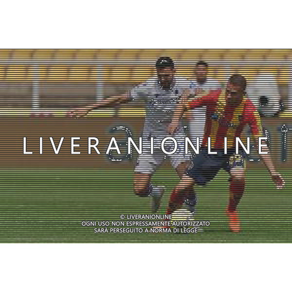 Mehdi Léris (UC Sampdoria) and Alexis Blin (US Lecce) during the Italian soccer Serie A match US Lecce vs UC Sampdoria on April 16, 2023 at the Via del Mare stadium in Lecce, Italy. Photo by Emmanuele Mastrodonato/ag. Aldo Liverani sas