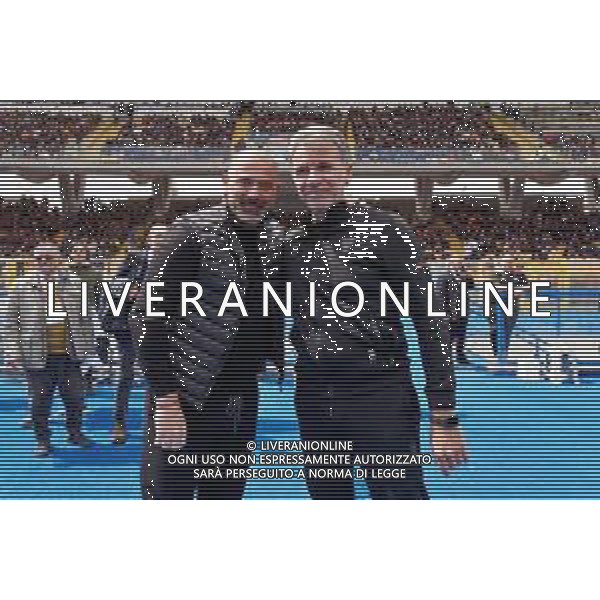 Coach Dejan Stankovic (UC Sampdoria) and coach Marco Baroni (US Lecce) during the Italian soccer Serie A match US Lecce vs UC Sampdoria on April 16, 2023 at the Via del Mare stadium in Lecce, Italy. Photo by Emmanuele Mastrodonato/ag. Aldo Liverani sas