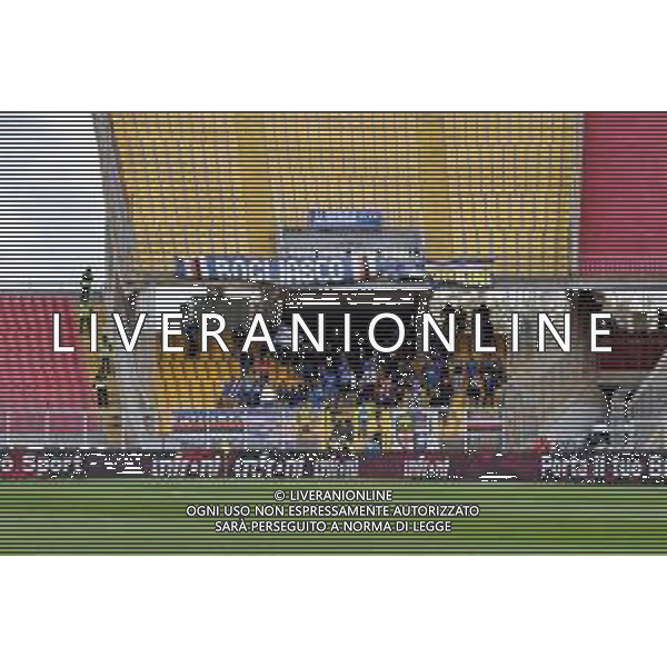 Supporters of UC Sampdoria during the Italian soccer Serie A match US Lecce vs UC Sampdoria on April 16, 2023 at the Via del Mare stadium in Lecce, Italy. Photo by Emmanuele Mastrodonato/ag. Aldo Liverani sas