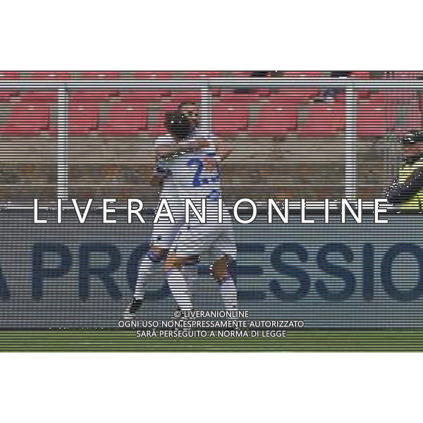 Jesé Rodríguez (UC Sampdoria) celebrates after scoring a goal with Manolo Gabbiadini (UC Sampdoria) during the Italian soccer Serie A match US Lecce vs UC Sampdoria on April 16, 2023 at the Via del Mare stadium in Lecce, Italy. Photo by Emmanuele Mastrodonato/ag. Aldo Liverani sas
