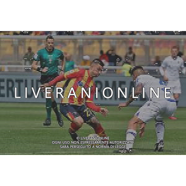 Gabriel Strefezza (US Lecce) and Bruno Amione (UC Sampdoria) during the Italian soccer Serie A match US Lecce vs UC Sampdoria on April 16, 2023 at the Via del Mare stadium in Lecce, Italy. Photo by Emmanuele Mastrodonato/ag. Aldo Liverani sas