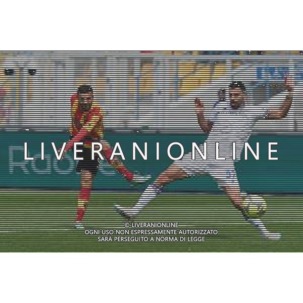 Federico Di Francesco (US Lecce) snd Mehdi Léris (UC Sampdoria) during the Italian soccer Serie A match US Lecce vs UC Sampdoria on April 16, 2023 at the Via del Mare stadium in Lecce, Italy. Photo by Emmanuele Mastrodonato/ag. Aldo Liverani sas