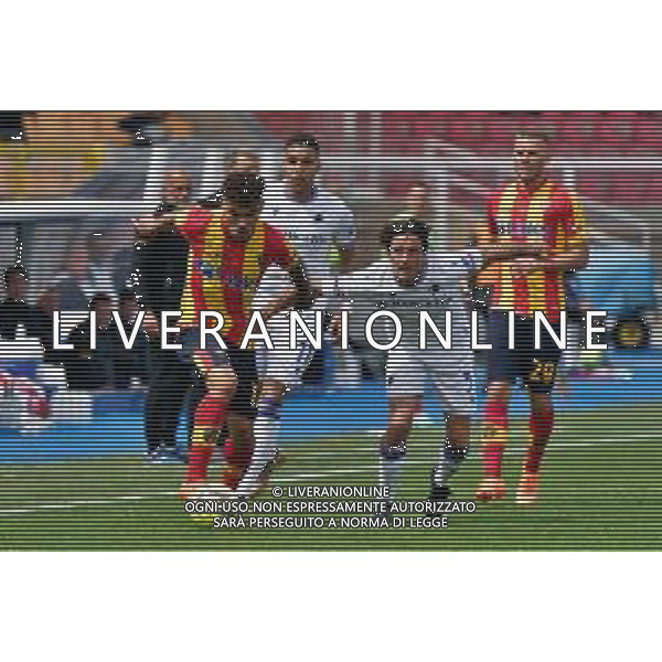 Valentin Gendrey (US Lecce) and Tommaso Augello (UC Sampdoria) during the Italian soccer Serie A match US Lecce vs UC Sampdoria on April 16, 2023 at the Via del Mare stadium in Lecce, Italy. Photo by Emmanuele Mastrodonato/ag. Aldo Liverani sas