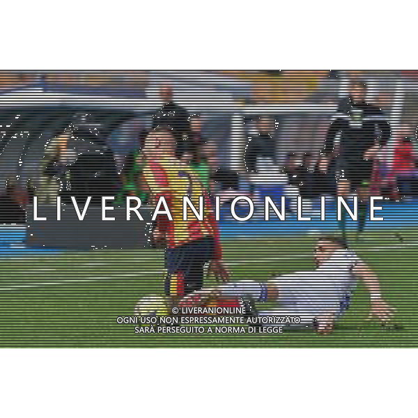 Gabriel Strefezza (US Lecce) and Abdelhamid Sabiri (UC Sampdoria) during the Italian soccer Serie A match US Lecce vs UC Sampdoria on April 16, 2023 at the Via del Mare stadium in Lecce, Italy. Photo by Emmanuele Mastrodonato/ag. Aldo Liverani sas