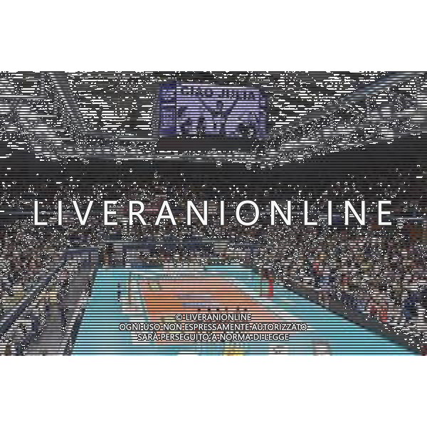 TVRG omaggio a Julia Ituma Allianz Powervolley Milano vs Cucine Lube Civitanova Milano 16-04-2023 Allianz Cloud PalaLido SuperLega Credem Banca - gara 2 semifinali play off scudetto foto Roberto Garavaglia/ag. Aldo Liverani sas/ AGENZIA ALDO LIVERANI SAS