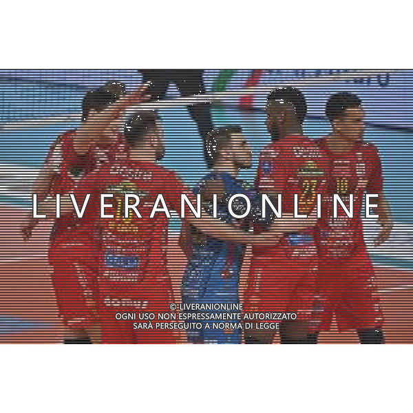 TVRG esultanza Civitanova dopo un punto Allianz Powervolley Milano vs Cucine Lube Civitanova Milano 16-04-2023 Allianz Cloud PalaLido SuperLega Credem Banca - gara 2 semifinali play off scudetto foto Roberto Garavaglia/ag. Aldo Liverani sas/ AGENZIA ALDO LIVERANI SAS