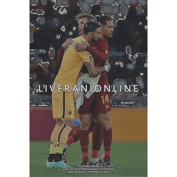 Roma vs Udinese Campionato Serie A TIM - 30 Giornata - Stadio Olimpico - Roma 16-04-2023 nella foto Esultanza finale Rui Patricio e Llorente ©Federico Gaetano / AGENZIA ALDO LIVERANI SAS