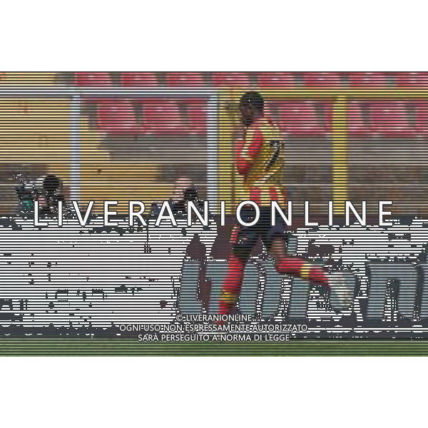 Assan Ceesay (US Lecce) celebrates after scoring a goal during the Italian soccer Serie A match US Lecce vs UC Sampdoria on April 16, 2023 at the Via del Mare stadium in Lecce, Italy. Photo by Emmanuele Mastrodonato/ag. Aldo Liverani sas / AGENZIA ALDO LIVERANI SAS