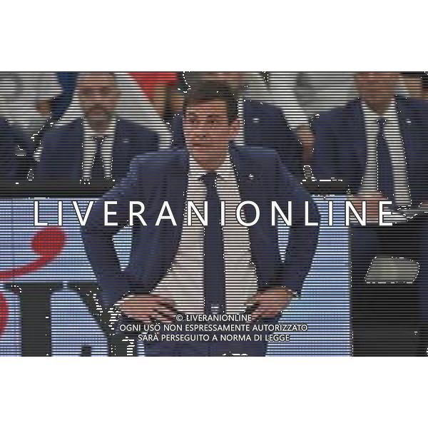 TVRG Gianlorenzo Blengini allenatore Civitanova Allianz Powervolley Milano vs Cucine Lube Civitanova Milano 16-04-2023 Allianz Cloud PalaLido SuperLega Credem Banca - gara 2 semifinali play off scudetto foto Roberto Garavaglia/ag. Aldo Liverani sas / AGENZIA ALDO LIVERANI SAS