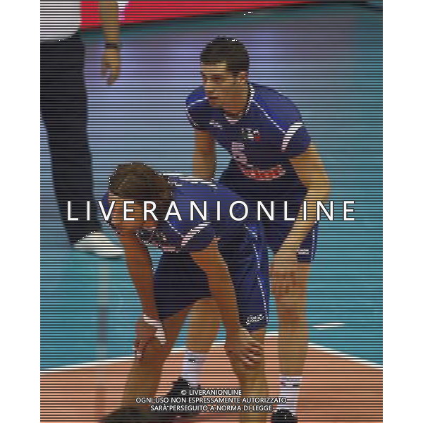 Firenze (Fi) 17/11/2005 Italia-Computer Discount All Star di Pallavolo Nella foto: Cernic Matej e Vermiglio Valerio.* Ph Gianni Nucci/Agenzia Aldo Liverani