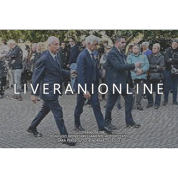 TVRG Funerale Julia Ituma nella foto Mauro Fabris SX presidente Lega Volley Femminile e Andrea Abodi DX ministro dello sport Milano 18-04-2023 Funerale di Julia Ituma la pallavolista dell\'AGIL Volley Novara morta durante la trasferta della squadra a Istanbul in Turchia foto Roberto Garavaglia/ag. Aldo Liverani sas
