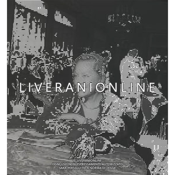 RETROSPETTIVA GLORIA SWANSON PSEUDONIMO DI GLORIA MAY JOSEPHINE SVENSSON ATTRICE NELLA FOTO GLORIA SWANSON PSEUDONIMO DI GLORIA MAY JOSEPHINE SVENSSON A ROMA NELL\'ANNO 1955 FOTO SANDRO VESPASIANI-AG ALDO LIVERANI SAS