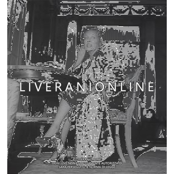 RETROSPETTIVA GLORIA SWANSON PSEUDONIMO DI GLORIA MAY JOSEPHINE SVENSSON ATTRICE NELLA FOTO GLORIA SWANSON PSEUDONIMO DI GLORIA MAY JOSEPHINE SVENSSON A ROMA NELL\'ANNO 1955 FOTO SANDRO VESPASIANI-AG ALDO LIVERANI SAS
