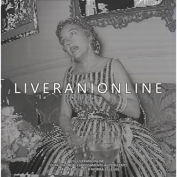 RETROSPETTIVA GLORIA SWANSON PSEUDONIMO DI GLORIA MAY JOSEPHINE SVENSSON ATTRICE NELLA FOTO GLORIA SWANSON PSEUDONIMO DI GLORIA MAY JOSEPHINE SVENSSON A ROMA NELL\'ANNO 1955 IN UNA CONFERENZA STAMPA FOTO SANDRO VESPASIANI-AG ALDO LIVERANI SAS