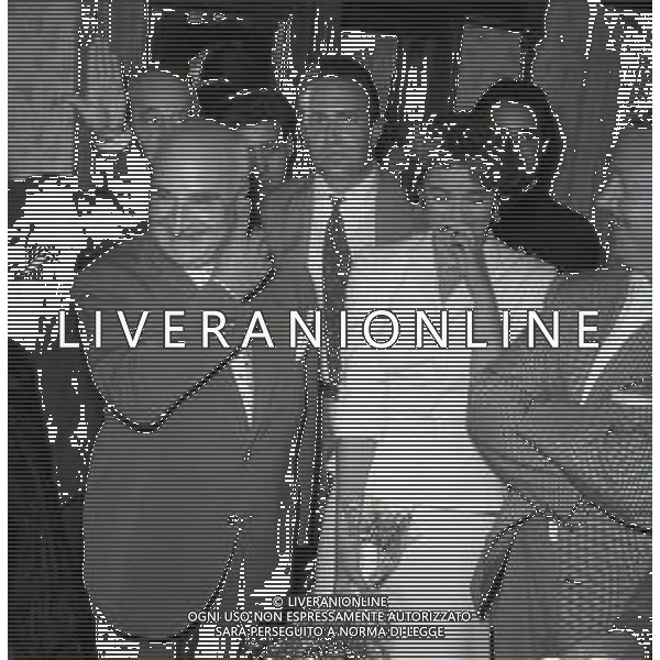 RETROSPETTIVA ANGELO RIZZOLI EDITORE E PRODUTTORE CINEMATOGRAFICO NELLA FOTO ANGELO RIZZOLI CON MYRIAM BRU A ROMA ANNI 1950-60 AG ALDO LIVERANI SAS