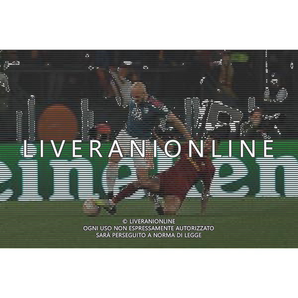 Roma vs Feyenoord Europa League - Quarti di finale - Stadio Olimpico - Roma 20-04-2023 nella foto Trauner e Pellegrini ©Federico Gaetano / AGENZIA ALDO LIVERANI SAS