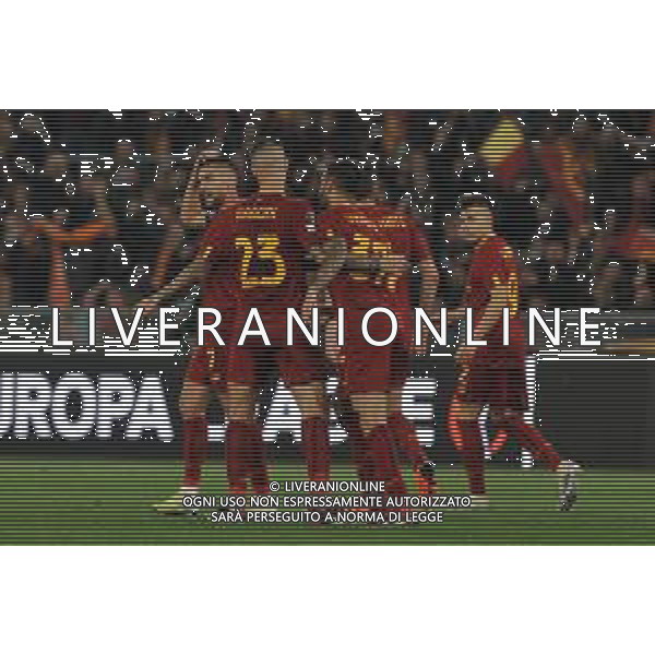 Roma vs Feyenoord Europa League - Quarti di finale - Stadio Olimpico - Roma 20-04-2023 nella foto Esultanza Roma ©Federico Gaetano / AGENZIA ALDO LIVERANI SAS