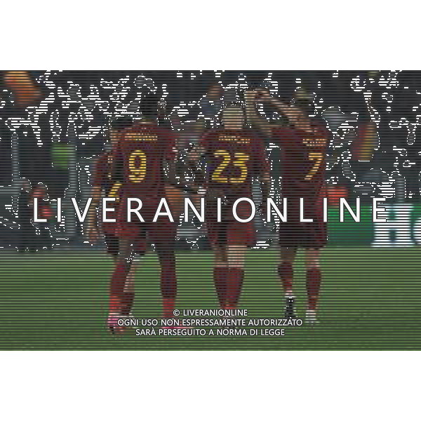 Roma vs Feyenoord Europa League - Quarti di finale - Stadio Olimpico - Roma 20-04-2023 nella foto Esultanza Roma ©Federico Gaetano / AGENZIA ALDO LIVERANI SAS