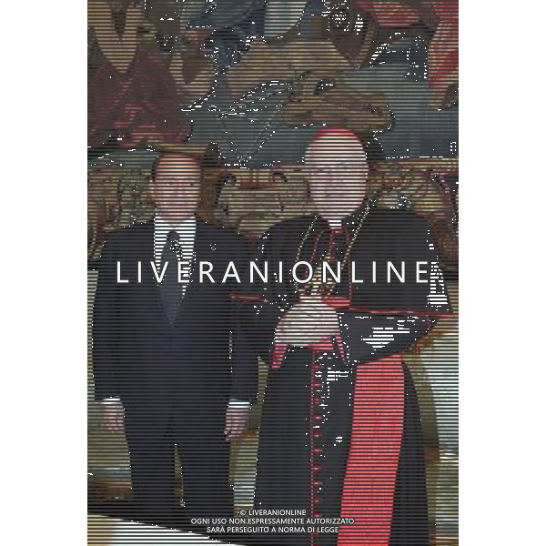 Citta\' del Vaticano 19 / 11 / 2005 Sua Santita\' Papa Benedetto XVI riceve in udienza il Presidente del Consiglio Silvio Berlusconi Nella foto: il Presidente saluta S.E.R. Card. Angelo Sodano Ph Flavio Ianniello / Vatican Pool/ag Aldo Liverani