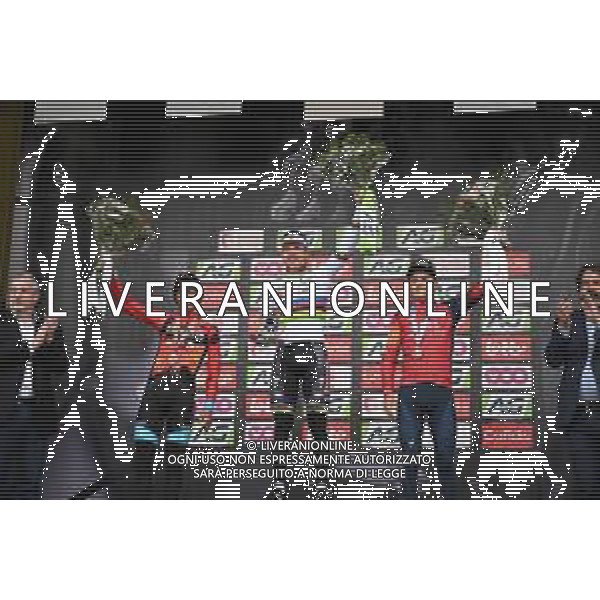 23-04-2023 Liege - Bastogne - Liege; 2023, Soudal - Quickstep; 2023, Bahrain - Victorious; 2023, Ineos Grenadiers; Evenepoel, Remco; Buitrago Sanchez, Santiago; Pidcock, Thomas; Liegi; ©SIROTTI / AGENZIA ALDO LIVERANI SAS