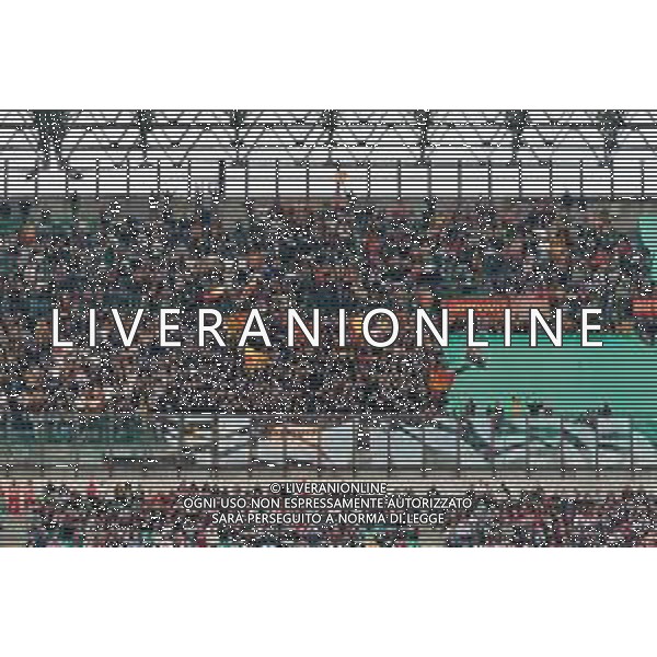 Tifosi - Supporters of US Lecce during the Italian soccer Serie A match AC Milan vs US Lecce on April 23, 2023 at Giuseppe Meazza Stadium in Milan, Italy. Photo by Emmanuele Mastrodonato/ag. Aldo Liverani sas/ AGENZIA ALDO LIVERANI SAS
