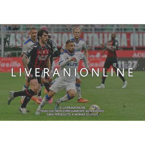 Federico Di Francesco (US Lecce) and Sandro Tonali (AC Milan) during the Italian soccer Serie A match AC Milan vs US Lecce on April 23, 2023 at Giuseppe Meazza Stadium in Milan, Italy. Photo by Emmanuele Mastrodonato/ag. Aldo Liverani sas/ AGENZIA ALDO LIVERANI SAS