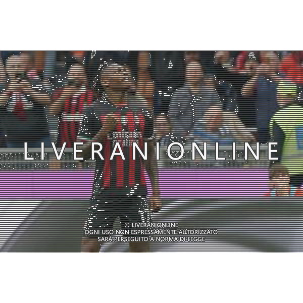 Rafael Leao (AC Milan) celebrates after scoring a goal during the Italian soccer Serie A match AC Milan vs US Lecce on April 23, 2023 at Giuseppe Meazza Stadium in Milan, Italy. Photo by Emmanuele Mastrodonato/ag. Aldo Liverani sas/ AGENZIA ALDO LIVERANI SAS