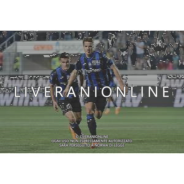 TVRG Mario Pasalic (Atalanta) esulta dopo il gol dell\'1 a 0 Atalanta vs Roma Bergamo 24-04-2023 Gewiss Stadium - Stadio Atleti Azzurri d\'Italia Campionato Serie A TIM - 31a giornata foto Roberto Garavaglia/ag. Aldo Liverani sas / AGENZIA ALDO LIVERANI SAS