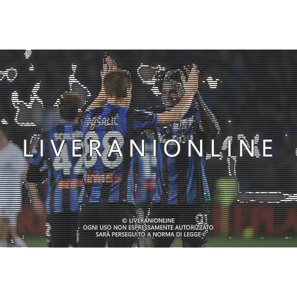 TVRG Mario Pasalic (Atalanta) e Duvan Zapata (Atalanta) esultano dopo il gol dell\'1 a 0 Atalanta vs Roma Bergamo 24-04-2023 Gewiss Stadium - Stadio Atleti Azzurri d\'Italia Campionato Serie A TIM - 31a giornata foto Roberto Garavaglia/ag. Aldo Liverani sas / AGENZIA ALDO LIVERANI SAS