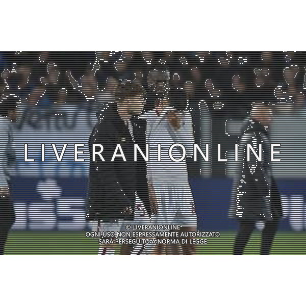 TVRG da SX Nicola Zalewski (Roma), Tammy Abraham (Roma) e Paulo Dybala (Roma) Atalanta vs Roma Bergamo 24-04-2023 Gewiss Stadium - Stadio Atleti Azzurri d\'Italia Campionato Serie A TIM - 31a giornata foto Roberto Garavaglia/ag. Aldo Liverani sas / AGENZIA ALDO LIVERANI SAS