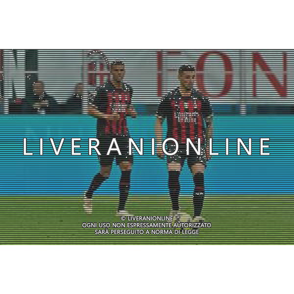 Rade Krunić (AC Milan) and Malick Thiaw (AC Milan) during the Italian soccer Serie A match AC Milan vs US Lecce on April 23, 2023 at Giuseppe Meazza Stadium in Milan, Italy. Photo by Emmanuele Mastrodonato/ag. Aldo Liverani sas/ AGENZIA ALDO LIVERANI SAS