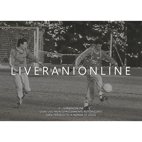 1987 MILANELLO-ALLENAMENTO MILAN CALCIO NELLA FOTO MAURO TASSOTTI E ANDREA MANZO AG ALDO LIVERANI SAS