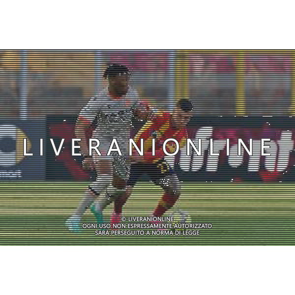 Destiny Udogie (Udinese Calcio) and Gabriel Strefezza (US Lecce) during the Italian soccer Serie A match US Lecce vs Udinese Calcio on April 28, 2023 at Via del Mare Stadium in Lecce, Italy. Photo by Emmanuele Mastrodonato/ag. Aldo Liverani sas/ AGENZIA ALDO LIVERANI SAS