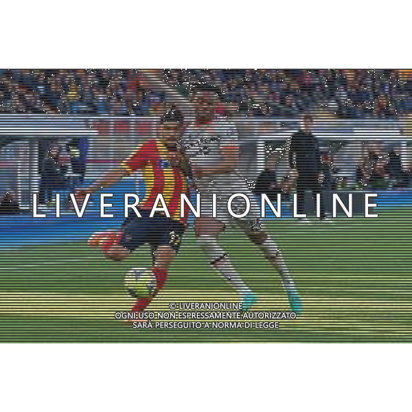 Valentin Gendrey (US Lecce) and Destiny Udogie (Udinese Calcio) during the Italian soccer Serie A match US Lecce vs Udinese Calcio on April 28, 2023 at Via del Mare Stadium in Lecce, Italy. Photo by Emmanuele Mastrodonato/ag. Aldo Liverani sas/ AGENZIA ALDO LIVERANI SAS