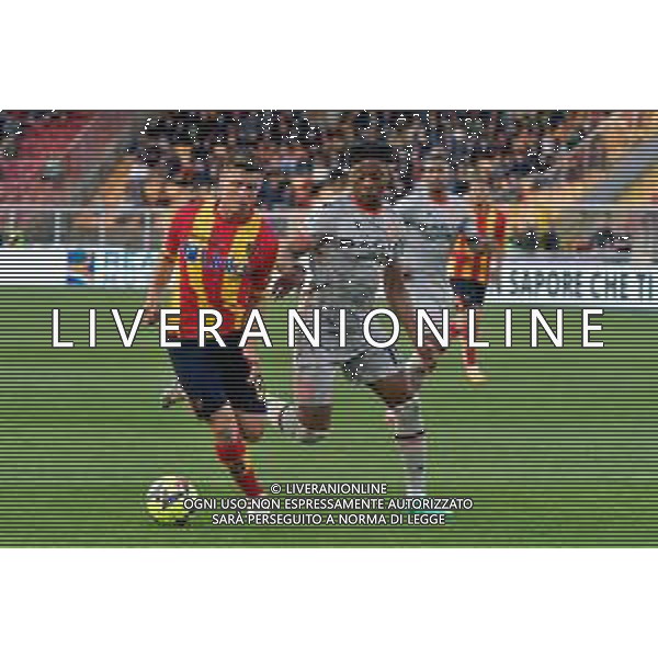 Lorenzo Colombo (US Lecce) and Destiny Udogie (Udinese Calcio) during the Italian soccer Serie A match US Lecce vs Udinese Calcio on April 28, 2023 at Via del Mare Stadium in Lecce, Italy. Photo by Emmanuele Mastrodonato/ag. Aldo Liverani sas/ AGENZIA ALDO LIVERANI SAS