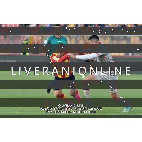 Gabriel Strefezza (US Lecce) and Nehuén Pérez (Udinese Calcio) during the Italian soccer Serie A match US Lecce vs Udinese Calcio on April 28, 2023 at Via del Mare Stadium in Lecce, Italy. Photo by Emmanuele Mastrodonato/ag. Aldo Liverani sas/ AGENZIA ALDO LIVERANI SAS