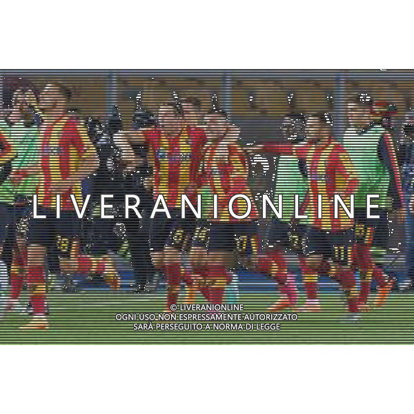 Gabriel Strefezza (US Lecce) celebrates after scoring a goal with Federico Baschirotto (US Lecce) during the Italian soccer Serie A match US Lecce vs Udinese Calcio on April 28, 2023 at Via del Mare Stadium in Lecce, Italy. Photo by Emmanuele Mastrodonato/ag. Aldo Liverani sas/ AGENZIA ALDO LIVERANI SAS