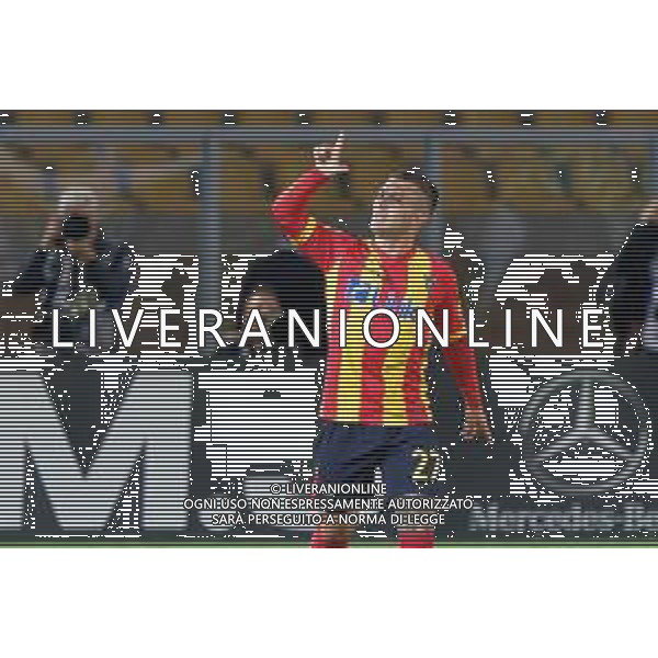 Gabriel Strefezza (US Lecce) celebrates after scoring a goal during the Italian soccer Serie A match US Lecce vs Udinese Calcio on April 28, 2023 at Via del Mare Stadium in Lecce, Italy. Photo by Emmanuele Mastrodonato/ag. Aldo Liverani sas/ AGENZIA ALDO LIVERANI SAS