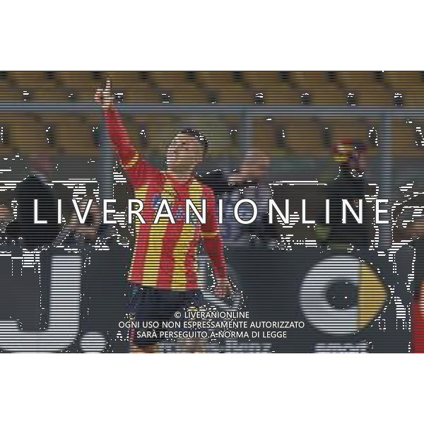 Gabriel Strefezza (US Lecce) celebrates after scoring a goal during the Italian soccer Serie A match US Lecce vs Udinese Calcio on April 28, 2023 at Via del Mare Stadium in Lecce, Italy. Photo by Emmanuele Mastrodonato/ag. Aldo Liverani sas/ AGENZIA ALDO LIVERANI SAS