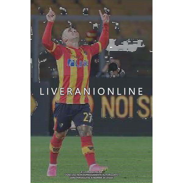 Gabriel Strefezza (US Lecce) celebrates after scoring a goal during the Italian soccer Serie A match US Lecce vs Udinese Calcio on April 28, 2023 at Via del Mare Stadium in Lecce, Italy. Photo by Emmanuele Mastrodonato/ag. Aldo Liverani sas/ AGENZIA ALDO LIVERANI SAS