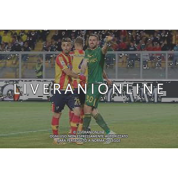 Wladimiro Falcone (US Lecce) and Remi Oudin (US Lecce) during the Italian soccer Serie A match US Lecce vs Udinese Calcio on April 28, 2023 at Via del Mare Stadium in Lecce, Italy. Photo by Emmanuele Mastrodonato/ag. Aldo Liverani sas/ AGENZIA ALDO LIVERANI SAS