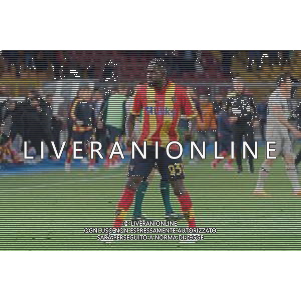 Samuel Umtiti (US Lecce) celebrates the victory during the Italian soccer Serie A match US Lecce vs Udinese Calcio on April 28, 2023 at Via del Mare Stadium in Lecce, Italy. Photo by Emmanuele Mastrodonato/ag. Aldo Liverani sas/ AGENZIA ALDO LIVERANI SAS